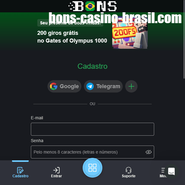Cadastro Bons Casino Brasil